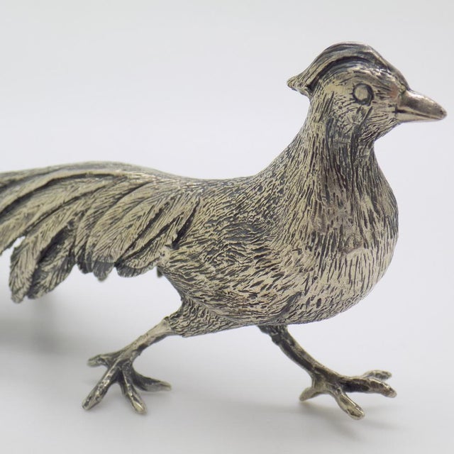 Vintage Italian Handmade Genuine Silver Pheasant Figurine by Raspini Gioielli, 1960s For Sale - Image 4 of 16