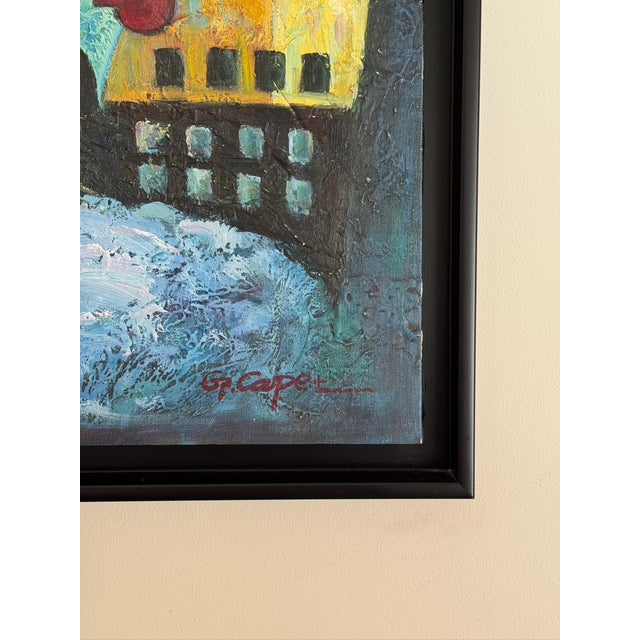 Late 20th Century Late 20th Century Modernist Cubist Musical Expressionist Textured Acrylic Painting, Signed For Sale - Image 5 of 7