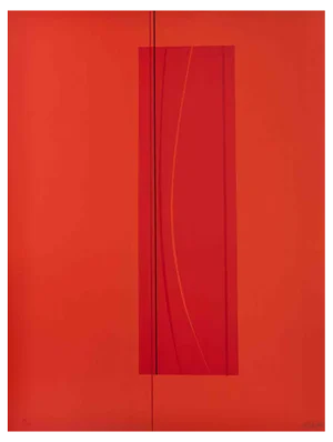 Lorenzo Indrimi, Red Six, Lithograph, 1970