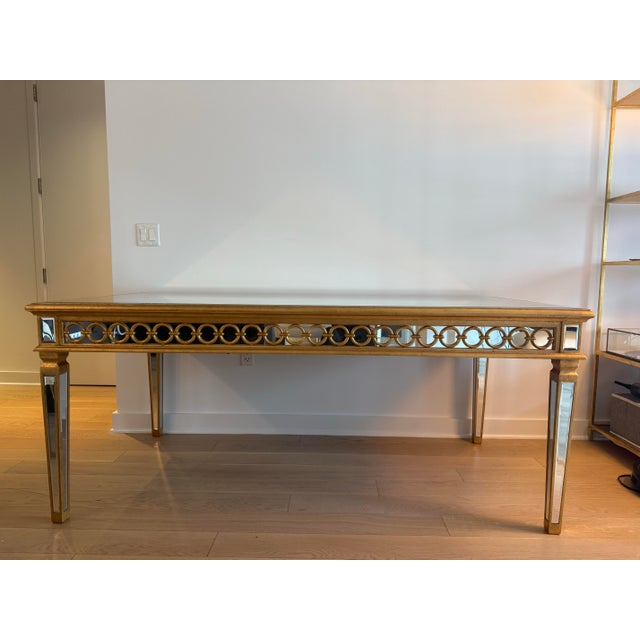 Gold & Mirrored Dining Table For Sale - Image 9 of 9