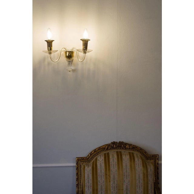 Metal Vintage Wall Lamp with Two Lights, 1970s For Sale - Image 7 of 8