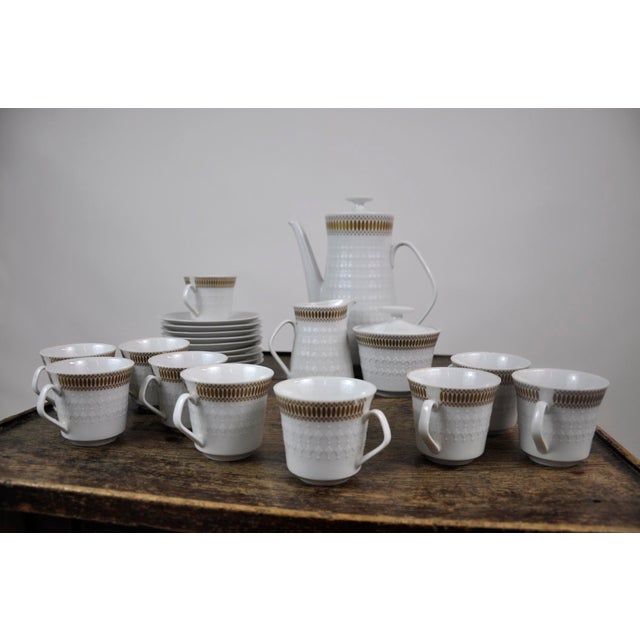 Winterling Marktleuthen Bavaria MidCentury Modern Embossed Diamonds Coffee Pot Porcelain 23