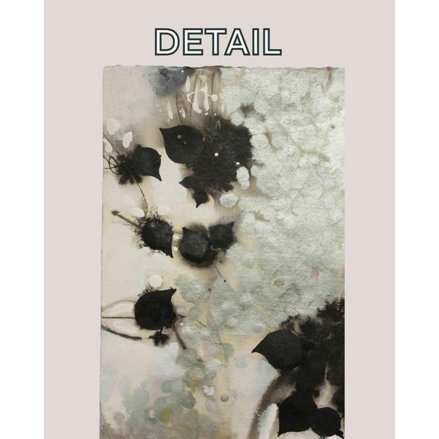 2020s "Black Fleur 123" Black and White Original Abstract Collage on Handmade Paper For Sale - Image 5 of 7