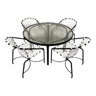 1950s Tadao Inouye for Brown Jordan Kantan Patio Table and Four Chairs, Attributed For Sale