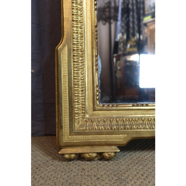 Large Louis XVI Mirror in Gilded Wood For Sale - Image 3 of 12