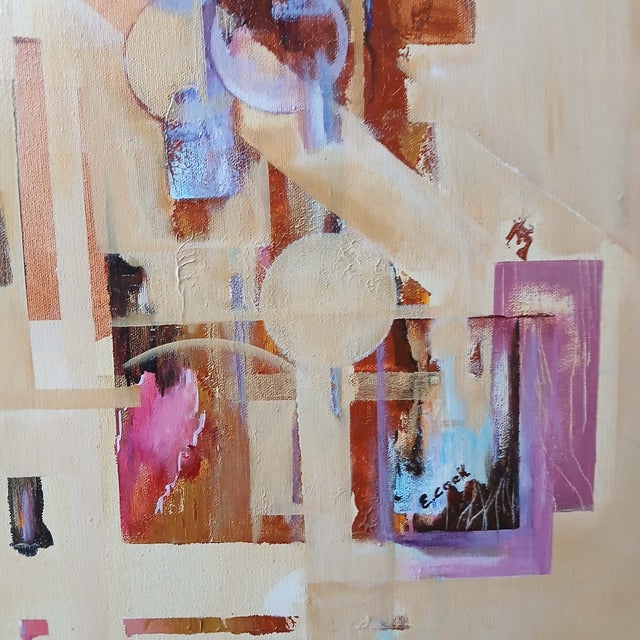 Abstract Ethel Inez Cook Vivid 1970s Abstract Oil on Canvas 24" X 30" Fantastic! For Sale - Image 3 of 5