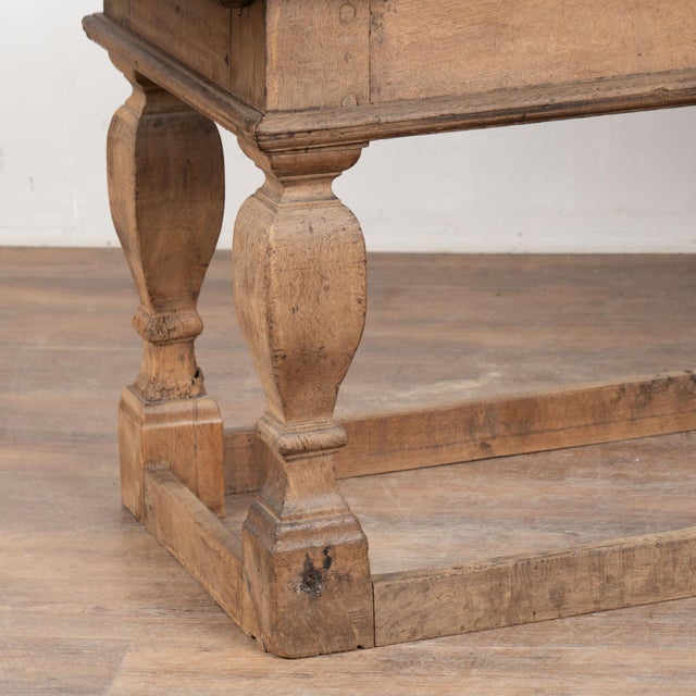 Late 18th Century Danish Baroque Oak Refectory Library Table Console For Sale - Image 11 of 17