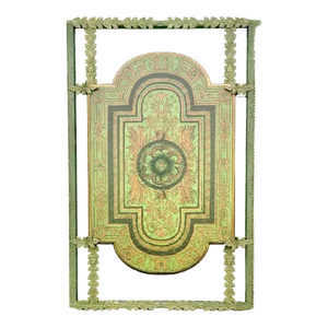 Vintage John Richard Large Leaf Iron Green Bronze Medallion Art Wall Hanging Decor