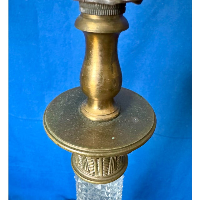 Bronze Vintage Brilliant Cut French Bronze and Crystal Table Lamp For Sale - Image 8 of 8