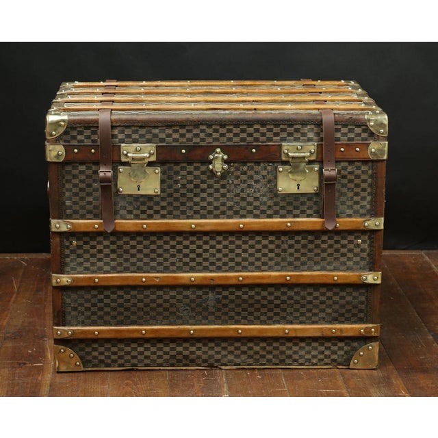 Checkered Mail Trunk, 1920s For Sale - Image 11 of 11