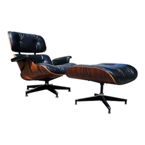 Rosewood Mid-Century Modern Eames Lounge Chair and Ottoman 670 and 671