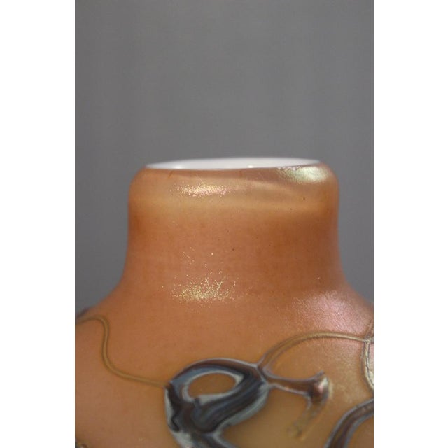 Brown Blown Iridescent Glass Vase by Pascal Guyot & Bernard Aconito for Biot, 1993 For Sale - Image 8 of 14
