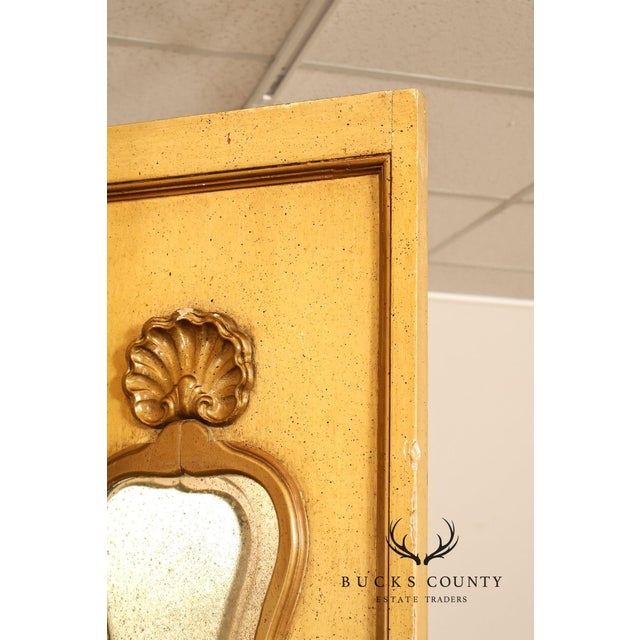 Vintage Rococo Style Painted & Mirrored Four-Panel Folding Screen For Sale In Philadelphia - Image 6 of 18