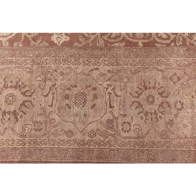 Beige Fine 1920s Persian Sultanabad Brown Handmade Wool Rug For Sale - Image 8 of 8