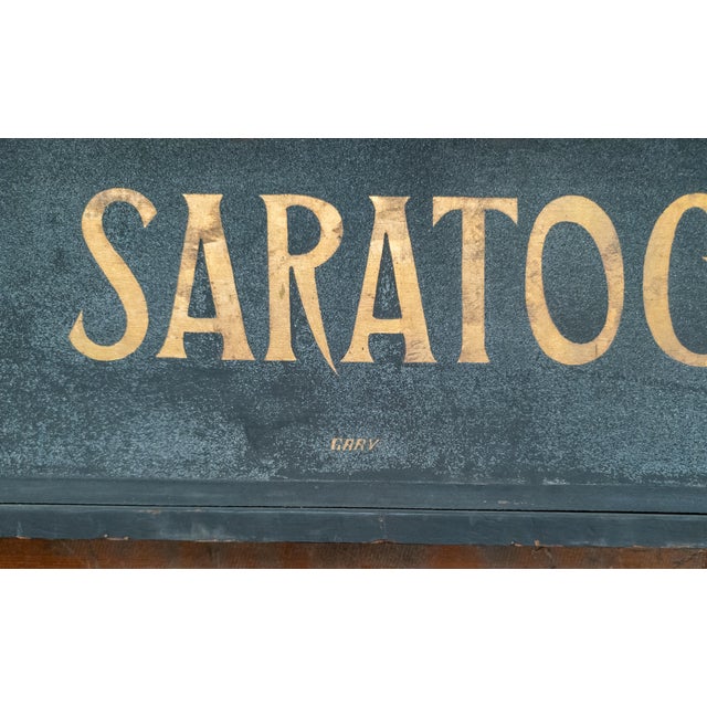 Wood Early 20th Century Double Sided "The Saratogian" Saratoga Newspaper Sign For Sale - Image 7 of 16