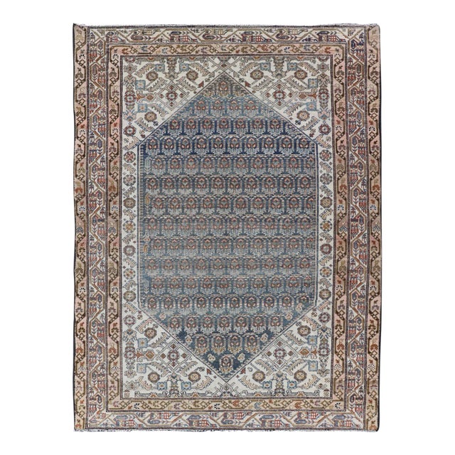 Antique Persian Malayer Rug With Intricate All-Over Herati Design 4'0 X 5'10 For Sale