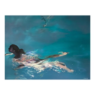 Night Swimmer, Original Oil on Canvas by Jessica Fairley For Sale