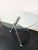 Vintage Modern Minimalist Round Glass Side Table with Sculptural Chrome Base, 1990s For Sale - Image 9 of 15