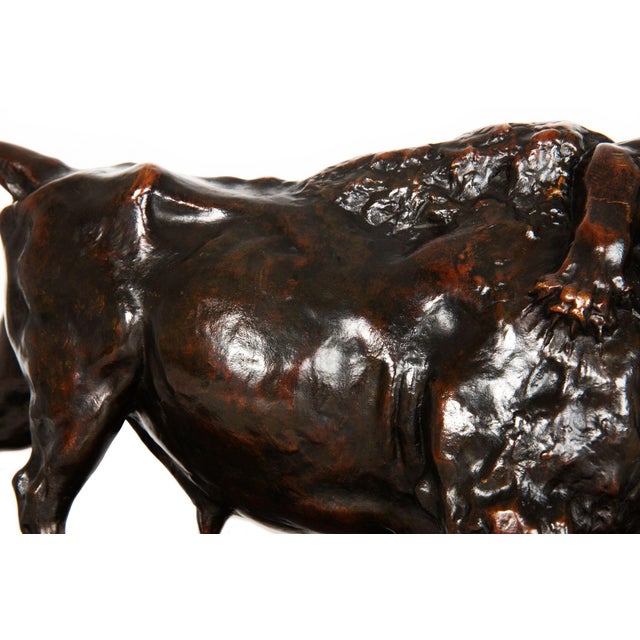 Fine Antique French Bronze Sculpture of Bison and Jaguar by Georges Gardet For Sale - Image 9 of 18