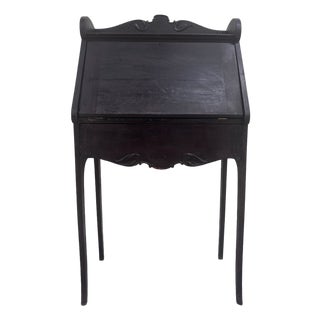 Antique Victorian Petite Secretary Desk With Storage and Key For Sale