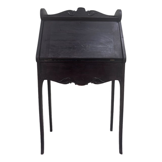Antique Victorian Petite Secretary Desk With Storage and Key For Sale