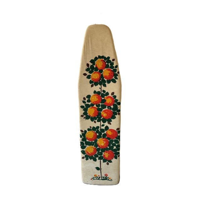 American Rare Antique Early 1900s All Wood Ironing Board W/ Orange Tree Cover For Sale - Image 3 of 5