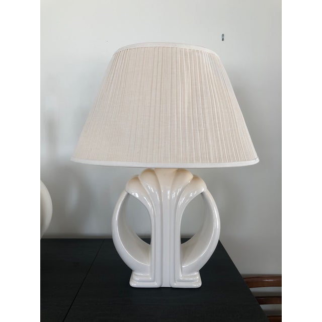 Contemporary Postmodern Deco Revival Ceramic Lamps - a Pair For Sale - Image 3 of 5