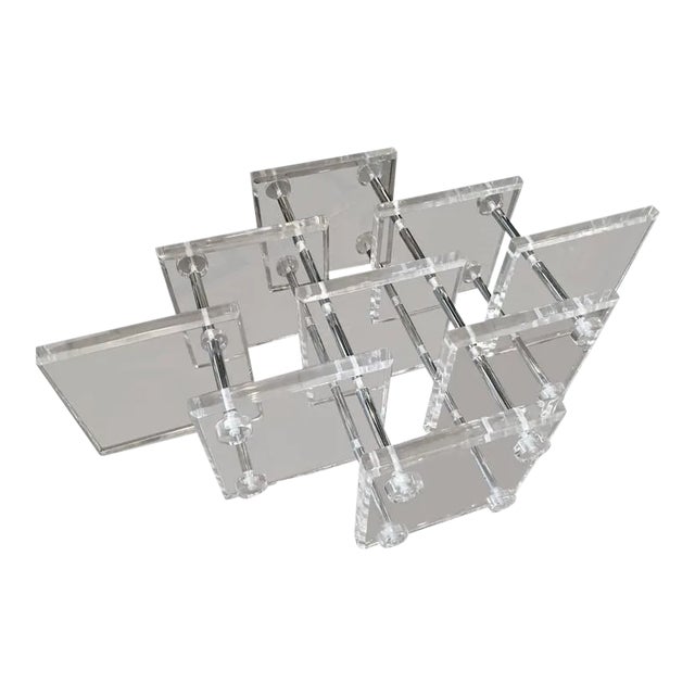 Hollywood Regency Lucite and Chrome Coffee Cocktail Table For Sale - Image 12 of 12