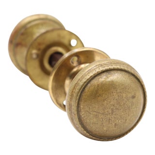 Traditional Cast Brass 2 In. Beaded Door Knobs For Sale