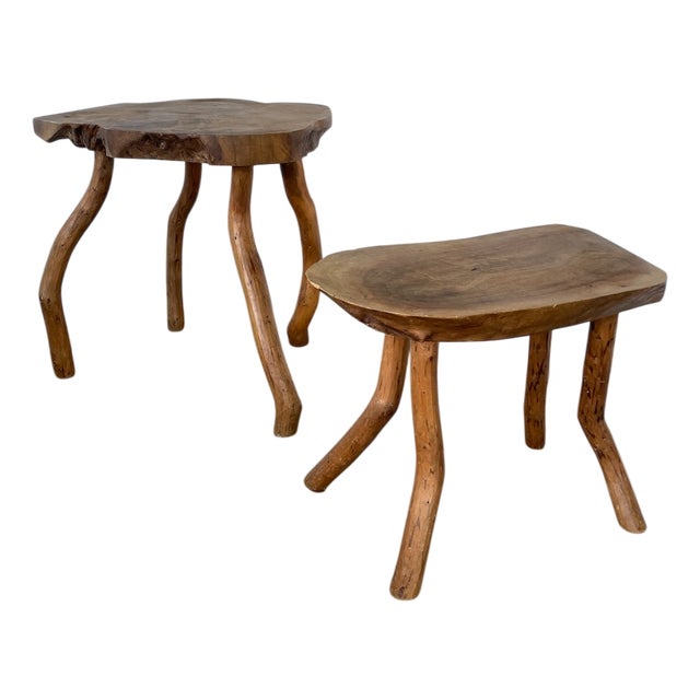 Elm Side Tables, 1960s, Set of 2 For Sale