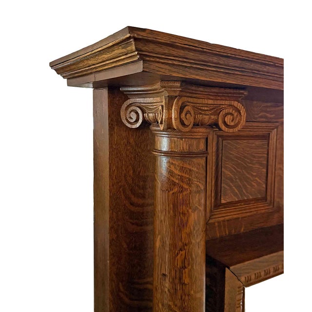 Late 19th Century Antique Oak Mantel For Sale - Image 5 of 7