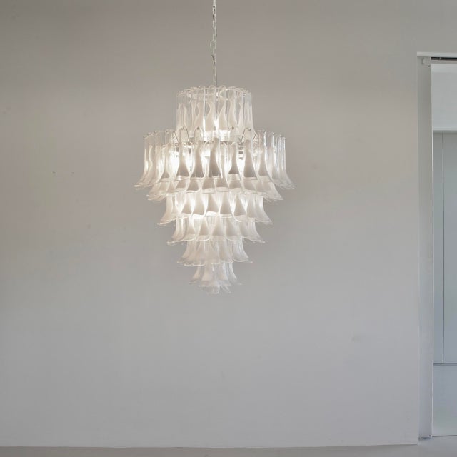 Large Murano Glass Saddle Chandelier, 1980s For Sale - Image 6 of 6