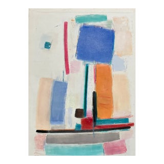 1980’s Original Large Abstract Pastel Drawing “Harmony Lights No 6” Signed For Sale
