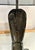 A very well made and heavy single table lamp with a solid oak wood base that has an ebonized cerused finish and a matching...