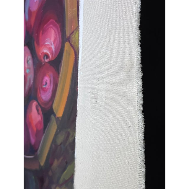 Green Semi Nude Woman in Orchard Hornets Unstretched Canvas Joni Wildman Oil Painting For Sale - Image 8 of 12