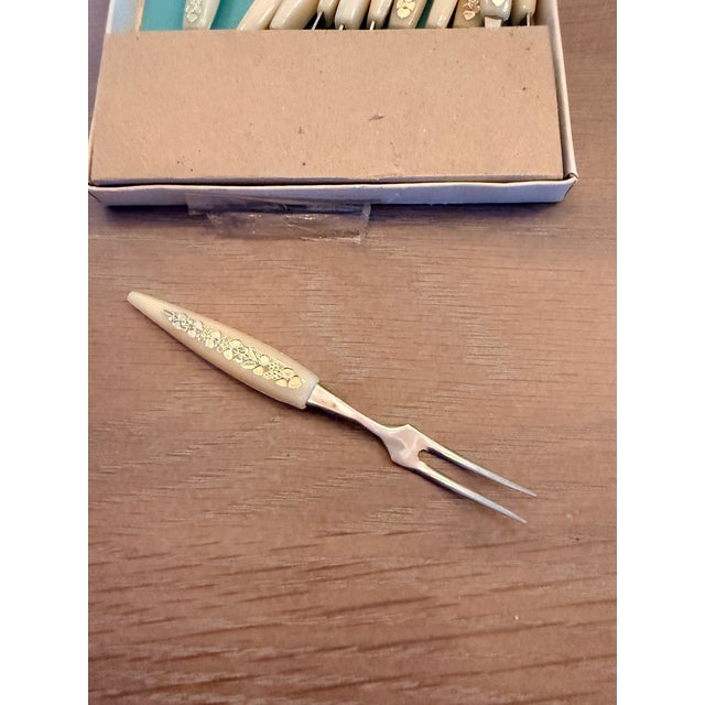 1970s Mid Century Modern Appetizer Hors D’oeuvre Forks - Set of 12 For Sale - Image 4 of 6