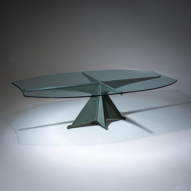 Model Alada Dining Table in Aluminum and Glass by Oscar Tusquets for Casas, Spain, 1980s For Sale - Image 10 of 10