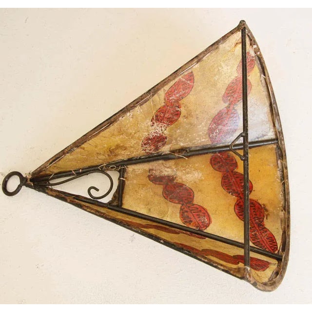 Ethnic Parchment African Art Wall Sconce For Sale - Image 9 of 10