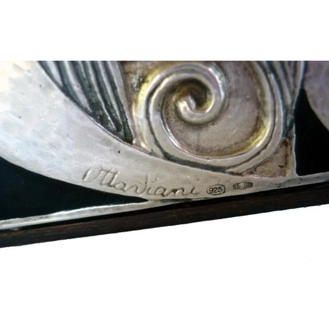 Wood Italian Silver Enamel Playing Cards Box from Ottaviani, 1970s For Sale - Image 7 of 8