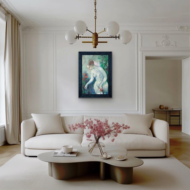 Luciano Sopelsa, Nude Nudo Al Tramanto, 1975, Oil Painting on Canvas, Framed For Sale - Image 14 of 18