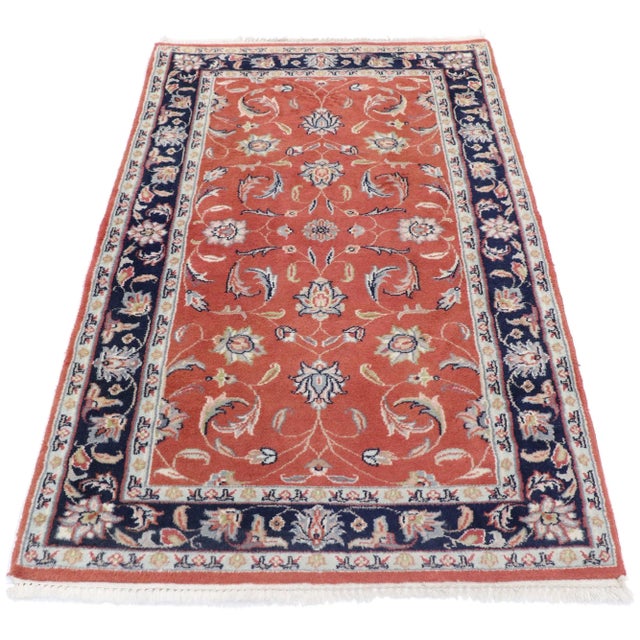 Traditional Vintage Indian Persian Style Rug, 03'01 X 05'00 For Sale - Image 3 of 9