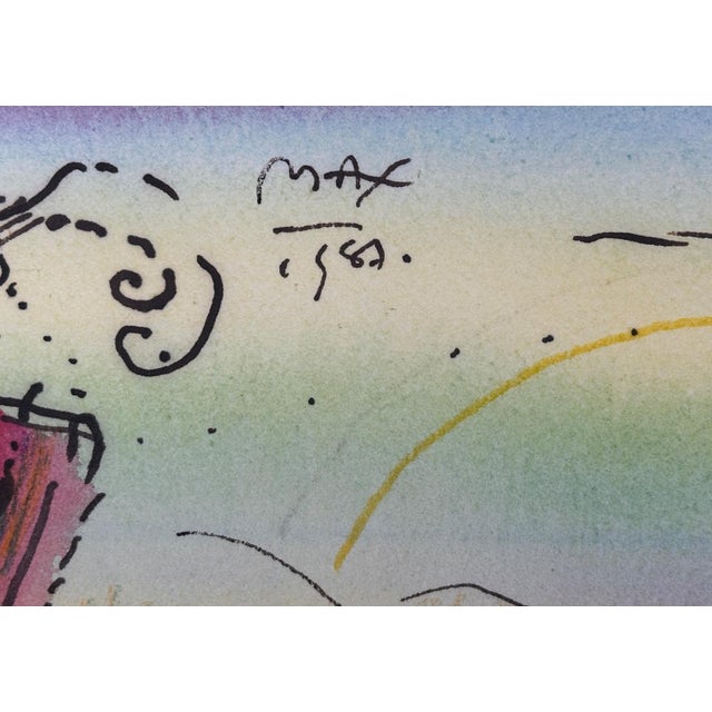 Peter Max Peter Max Untitled Original Watercolor on Paper For Sale - Image 4 of 6