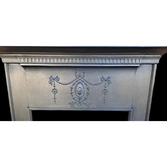 Antique Edwardian Cast Iron Fireplace Mantel and Chimneypiece For Sale - Image 3 of 10