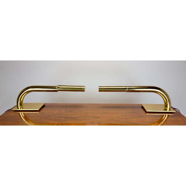 Vintage 1970’s Modernist Brass Swivel Tube Desk Lamp by Jim Bindman for Rainbow Lamp Company For Sale - Image 10 of 12
