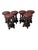 Vintage Art Deco Amsterdamse School Stools with Leather Tops, 1920s, Set of 6 For Sale - Image 3 of 14
