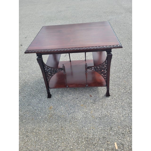 19th Century Great 19th Century English Mahogany Detail Carved Center Table. For Sale - Image 5 of 16