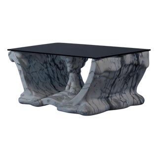Shape Coffee Table in Marble and Tempered Glass by Manta For Sale