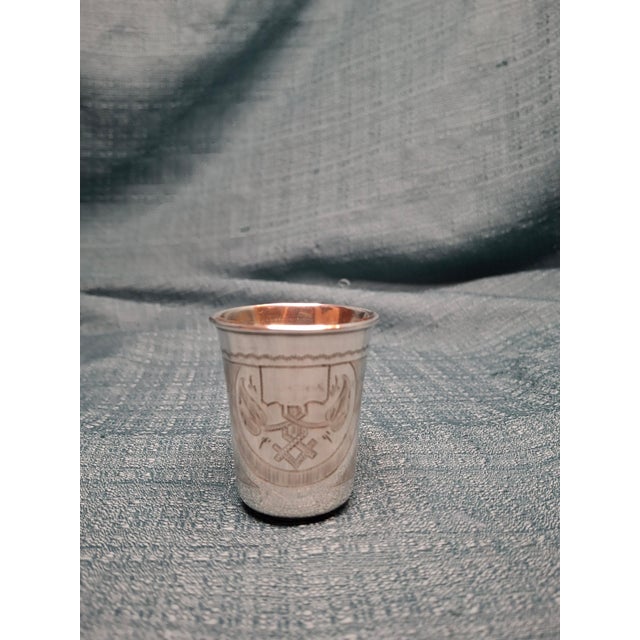 Antique Russian Silver Kiddush Cup and Saucer, Moscow 1880s Judaica Set For Sale - Image 10 of 17