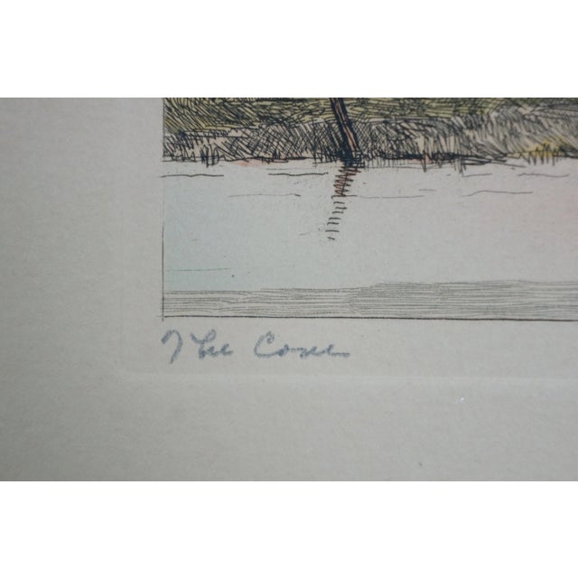 Wood 3 Antique Nan Lindahl Mariners Haven Hillside Cove Sailboat Harbor Etchings 13" For Sale - Image 7 of 16