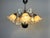 Vintage 1980s Floral Glass Chandelier – 5 Light Rustic Gold Ceiling Fixture For Sale - Image 14 of 15
